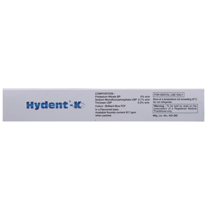 Hydent K Medicated Oral Gel with Fluoride | Toothpaste for Sensitive Teeth