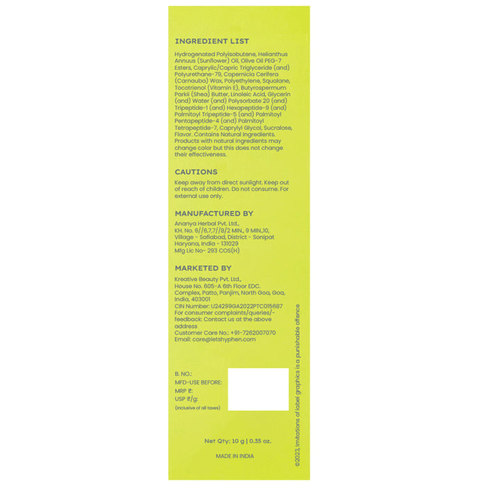 Hyphen Vitamin Infused Peptide Lip Balm Vanilla