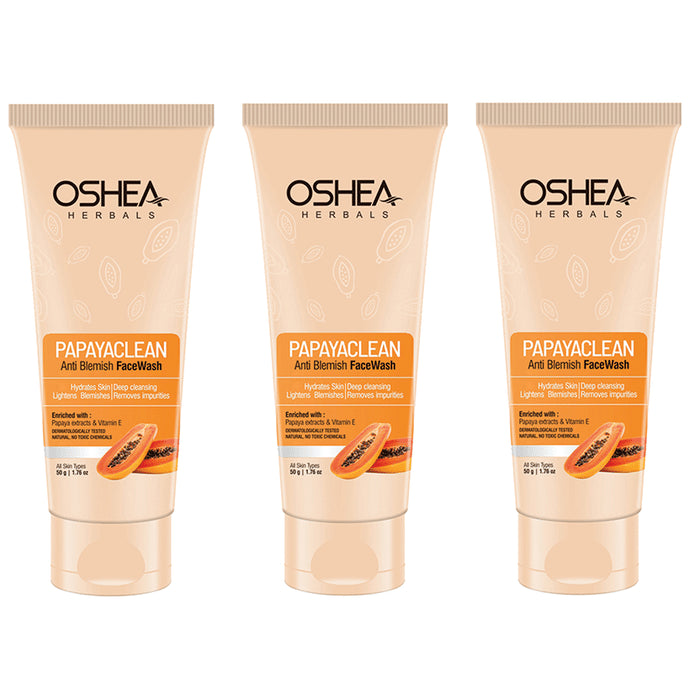 Oshea Herbals Papayaclean Anti Blemish Face Wash(50gm Each) - Classic Derma