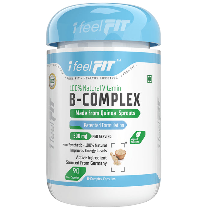 iFeelFIT 100%Natural Vitamin B-Complex Made from Quinoa Sprouts 500mg Veg Capsule - Classic Derma