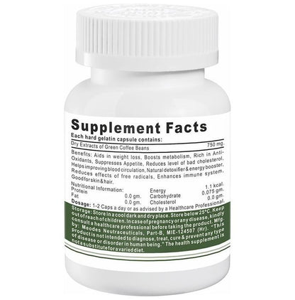 Ignitor Green Coffee Beans Hard Gelatin Capsule 750mg Capsule