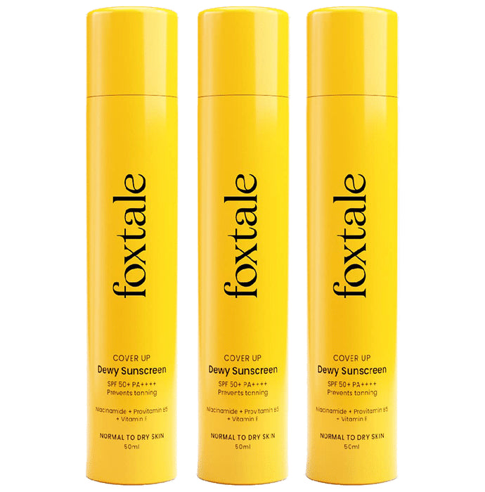 Foxtale Coverup SPF 50+ PA++++ Prevents Tanning Dewy Sunscreen - Classic Derma