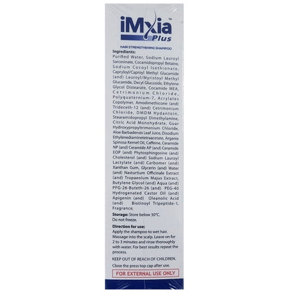 Imxia Plus Hair Strengthening Shampoo | Nourishes Scalp & Protects from Hair Damage | Sulphate & Paraben Free