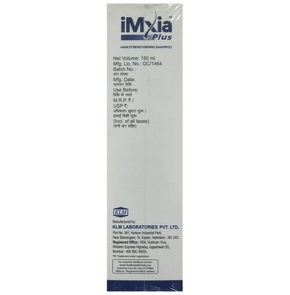 Imxia Plus Hair Strengthening Shampoo | Nourishes Scalp & Protects from Hair Damage | Sulphate & Paraben Free