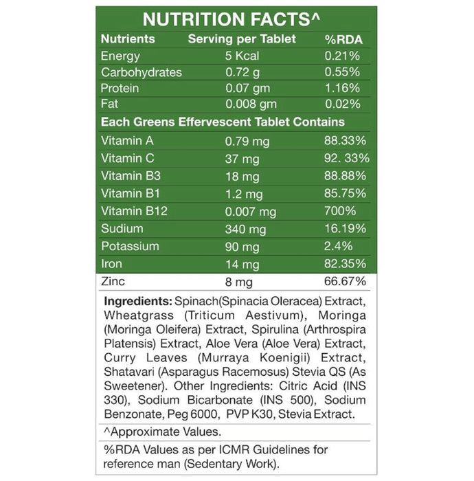 IN2 Greens Super Food with Vitamins & Minerals Effervescent Tablet (20 Each) Lime