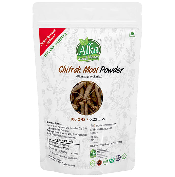 Alka Ayurvedic Pharmacy Chitrak Mool Powder - Classic Derma