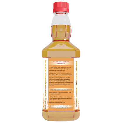 Indic Wisdom Wood Pressed Flaxseed Oil (Cold Pressed - Extracted on Wooden Churner)