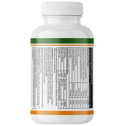 Inlife Bonelife Plus | With Calcium, Zinc Magnesium, Vitamin D2+K2 with Folic Acid for Bone Health | Tablet