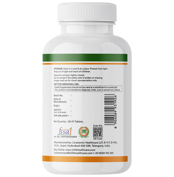 Inlife Bonelife Plus | With Calcium, Zinc Magnesium, Vitamin D2+K2 with Folic Acid for Bone Health | Tablet