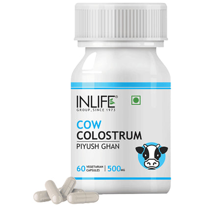 Inlife Cow Colostrum 500mg Capsule | For Immunity, Strength, Stamina & Healthy Digestion - Classic Derma