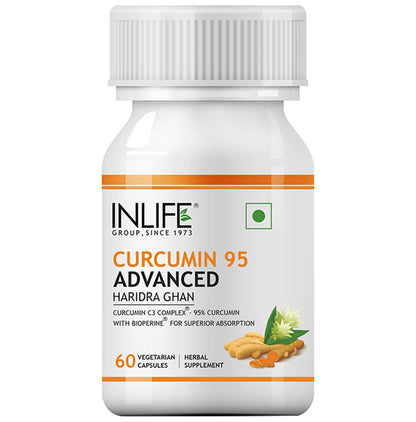 Inlife Curcumin C3 Complex (95% Curcuminoids) 500 mg Turmeric with Bioperine | For Liver Care & Superior Absorption - Classic Derma