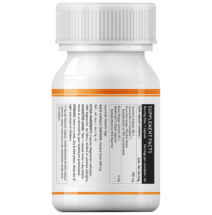 Inlife Curcumin C3 Complex (95% Curcuminoids) 500 mg Turmeric with Bioperine | For Liver Care & Superior Absorption