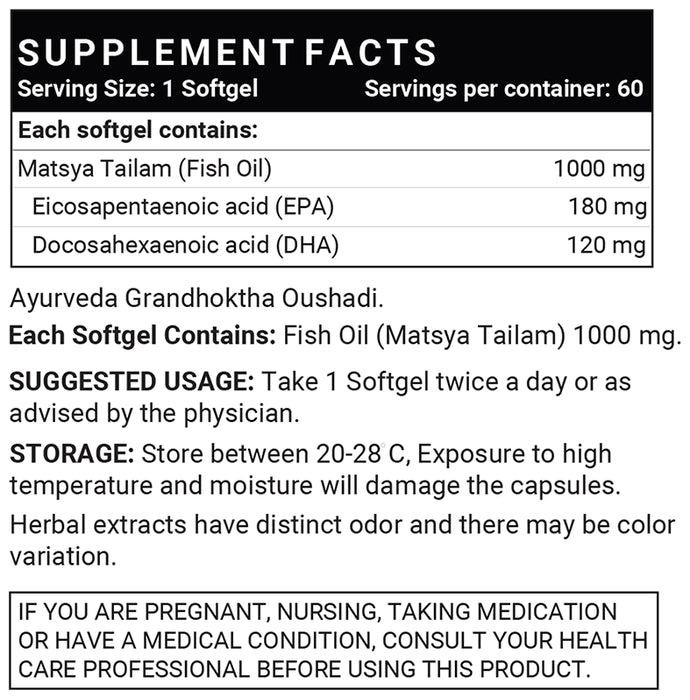 Inlife Fish Oil Matsya Tailam 1000mg Soft Gelatin Capsule