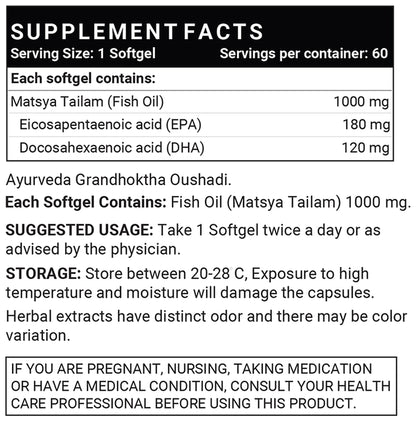 Inlife Fish Oil Matsya Tailam 1000mg Soft Gelatin Capsule