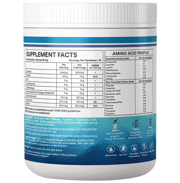 Inlife Japanese Marine Collagen Supplements| Fish Collagen Powder for Skin & Hair Blueberry