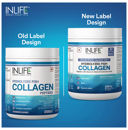 Inlife Japanese Marine Collagen Supplements| Fish Collagen Powder for Skin & Hair Blueberry