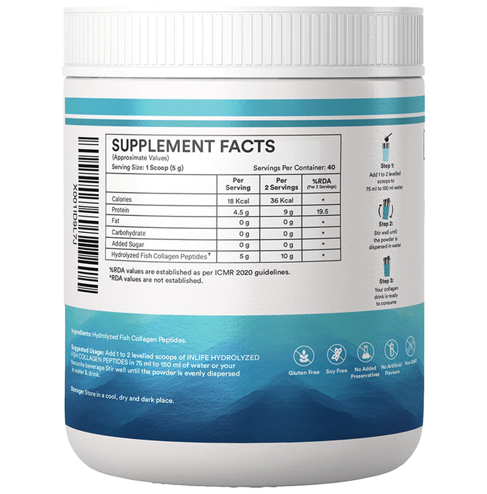 Inlife Japanese Marine Collagen Supplements| Fish Collagen Powder for Skin & Hair Powder Unflavored