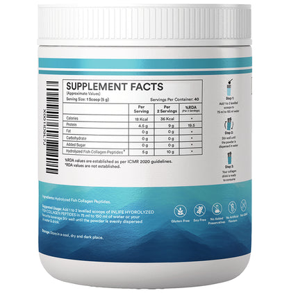 Inlife Japanese Marine Collagen Supplements| Fish Collagen Powder for Skin & Hair Powder Unflavored