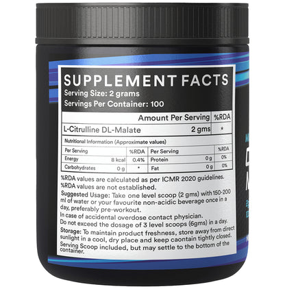 Inlife Micronized Citrulline Malate Powder 2:1 Supplement Unflavoured