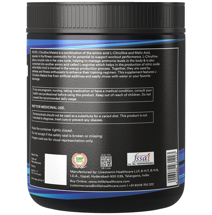 Inlife Micronized Citrulline Malate Powder 2:1 Supplement Unflavoured