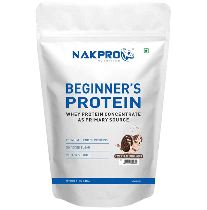 Nakpro Nutrition Beginner's Protein Whey Protein Concentrate (1kg Each) Cookies & Cream - Classic Derma