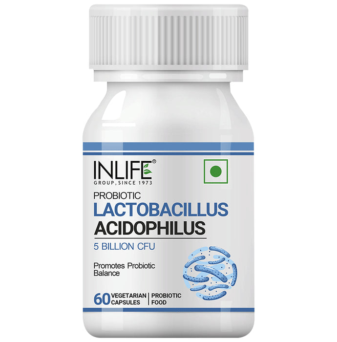 Inlife Probiotic Lactobacillus Acidophilus 5 Billion CFU | Vegetarian Capsule for Gut Health - Classic Derma