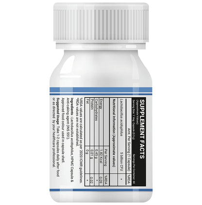 Inlife Probiotic Lactobacillus Acidophilus 5 Billion CFU | Vegetarian Capsule for Gut Health