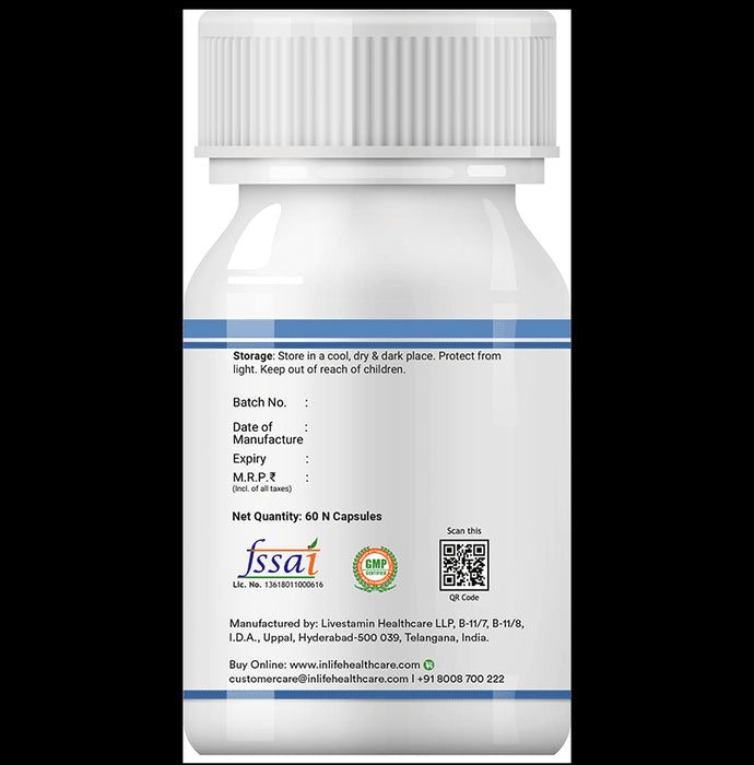 Inlife Probiotic Lactobacillus Acidophilus 5 Billion CFU | Vegetarian Capsule for Gut Health