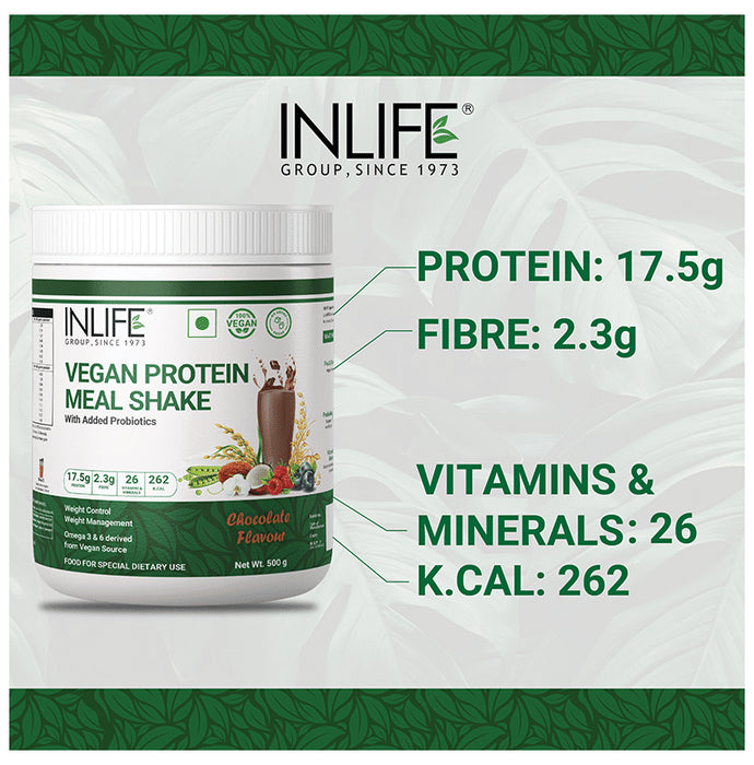 Inlife Vegan Protein Powder Meal Shake with Added Probiotics Chocolate