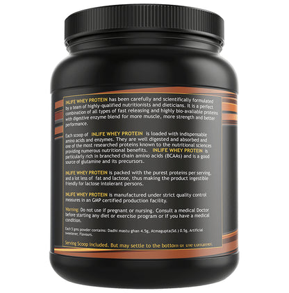 Inlife Whey Protein Powder | With Digestive Enzymes for Muscle Growth | Flavour Vanilla