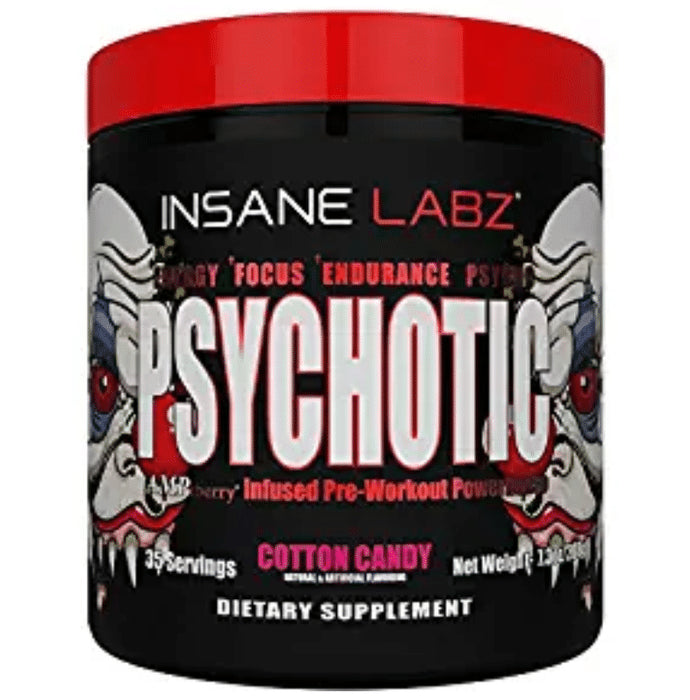 Insane Labz Psychotic Infused Pre-Workout Power House Powder Cotton Candy - Classic Derma