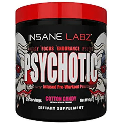 Insane Labz Psychotic Infused Pre-Workout Power House Powder Cotton Candy - Classic Derma