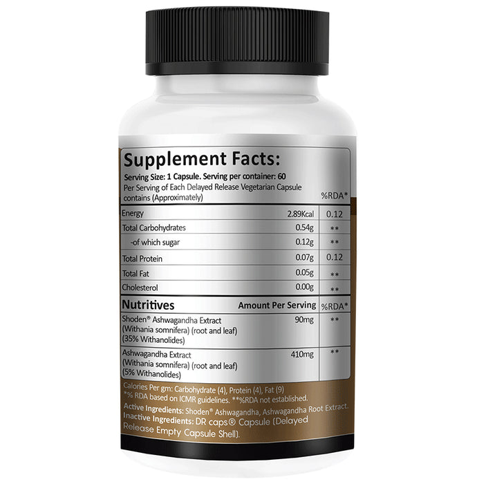 Instafuel Ashwagandha Shoden 500mg Delayed Release Vegetable Capsules