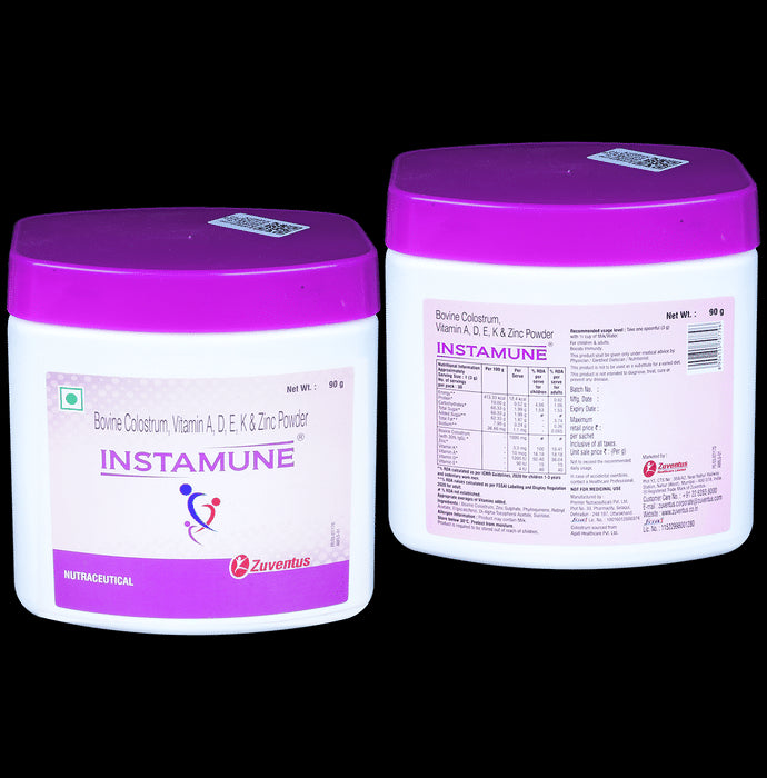 Instamune Powder with Bovine Colostrum, Vitamin A, D, E, K & Zinc - Classic Derma