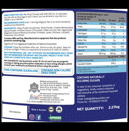 International Protein Grow A Whey Protein Powder Chocolate