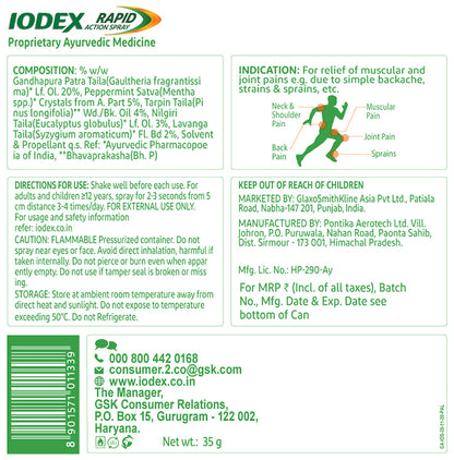Iodex Rapid Action Pain Relief Spray