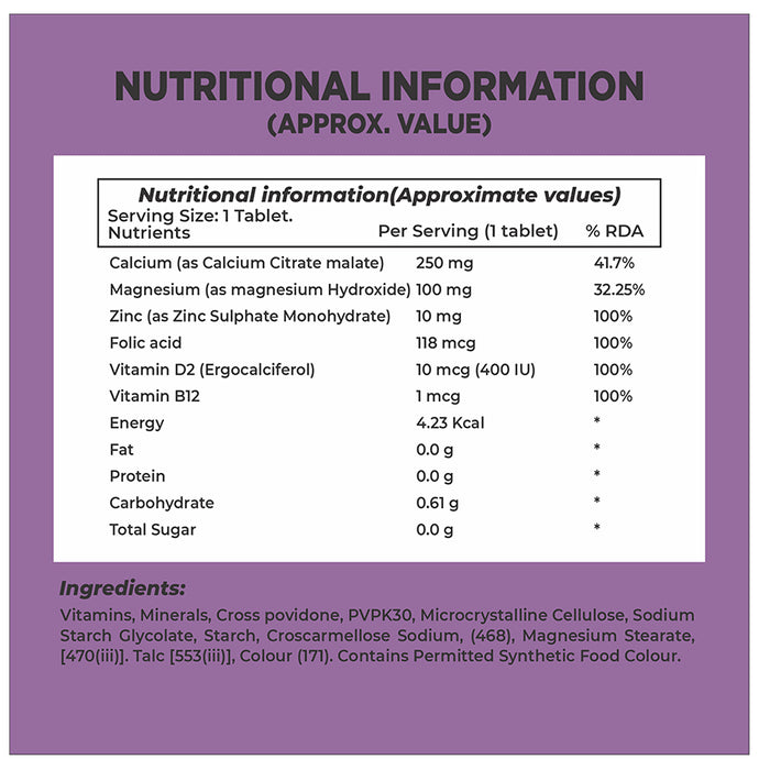 Iron Lifters Organic Calcium Magnesium zinc Tablet