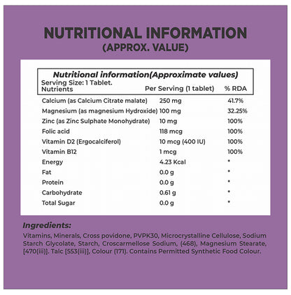 Iron Lifters Organic Calcium Magnesium zinc Tablet