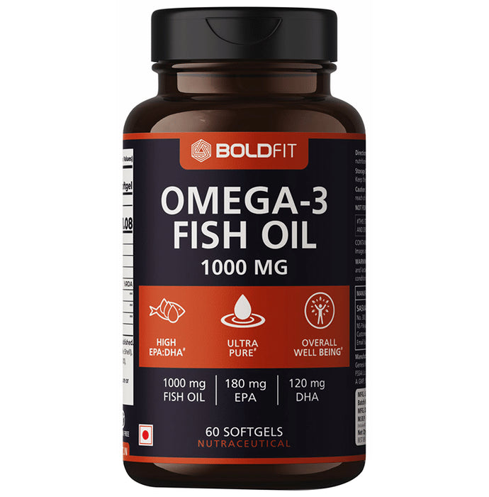 Boldfit Omega 3 Fish Oil 1000mg Softgels - Classic Derma