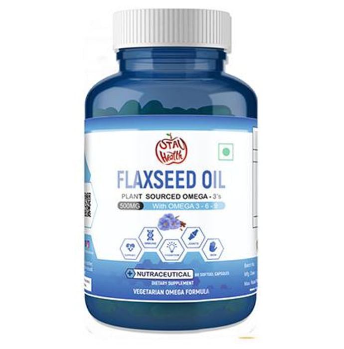 iStayHealthy Flaxseed Oil 500mg with Omega 3 6 9 Softgel Capsules - Classic Derma