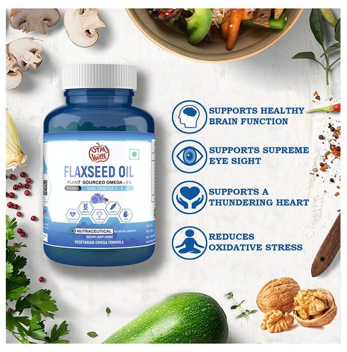 iStayHealthy Flaxseed Oil 500mg with Omega 3 6 9 Softgel Capsules
