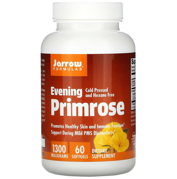 Jarrow Formulas Evening Primrose 1300mg Softgels | For Healthy Skin, Immunity & Mild PMS Discomfort - Classic Derma