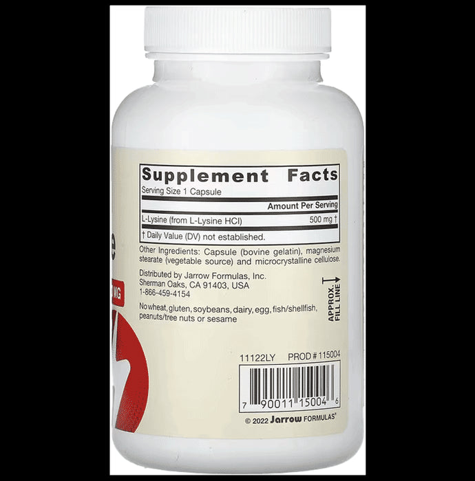 Jarrow Formulas L-Lysine Capsule | Essential Amino Acid for Protein Metabolism