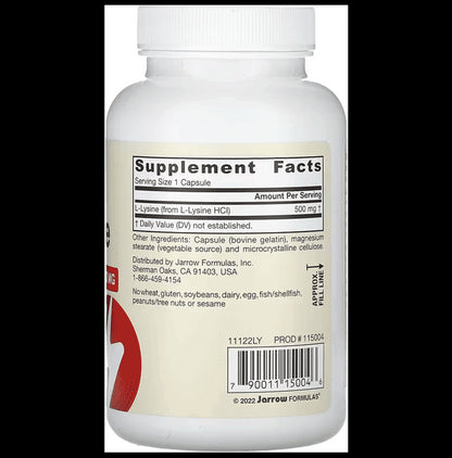 Jarrow Formulas L-Lysine Capsule | Essential Amino Acid for Protein Metabolism