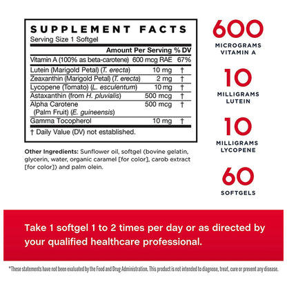 Jarrow Formulas Mixed Carotenoids Complex CarotenAll Softgels | For Healthy Heart & Vision