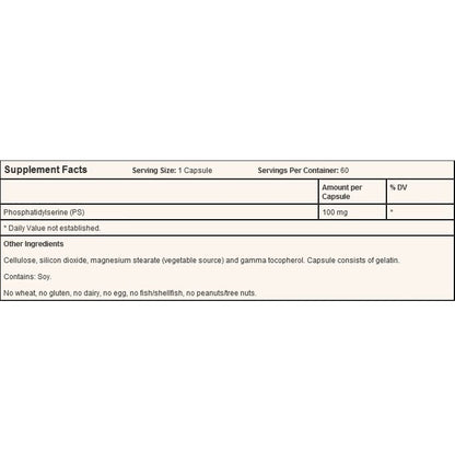Jarrow Formulas PS100 100mg Capsule | Promotes Brain Function