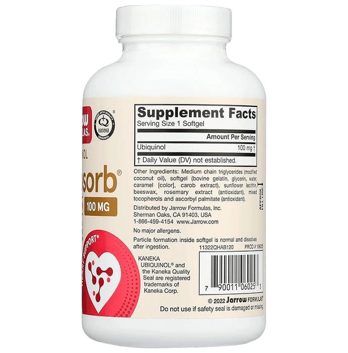 Jarrow Formulas Qh-Absorb 100mg Soft Gelatin Capsule