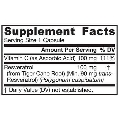 Jarrow Formulas Resveratrol Veggie Caps | Supports Cardiovascular Functions
