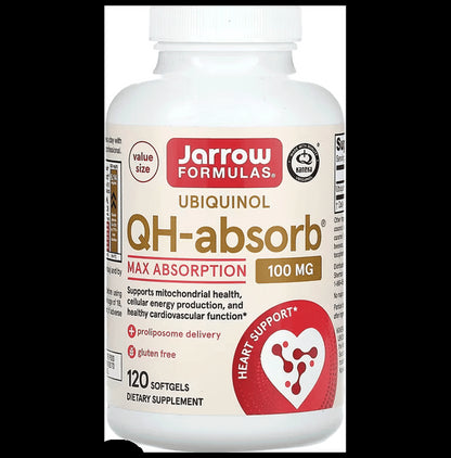 Jarrow Formulas Ubiquinol QH-Absorb 100mg Softgel | For Cardiovascular Health & Antioxidant Support - Classic Derma