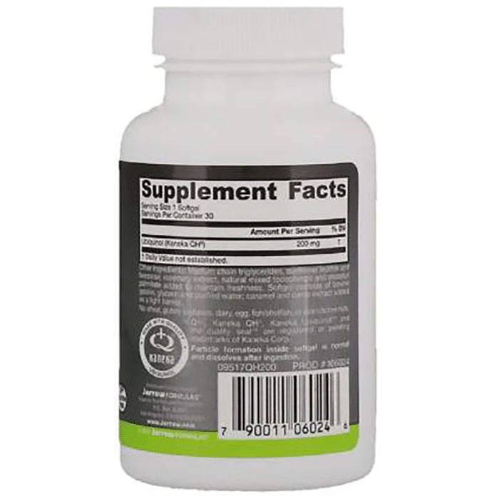 Jarrow Formulas Ubiquinol QH-absorb 200mg Softgels | Gluten-Free